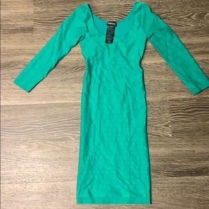 Cute green bodycon mini dress!